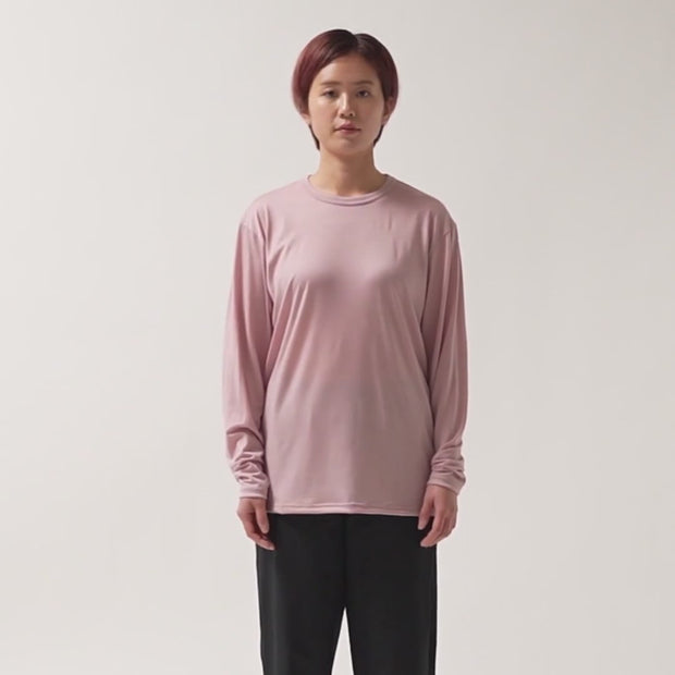 SMOOTH WOOL T-SHIRT LONG SLEEVE 2(UNISEX) | Merino wool T-shirt